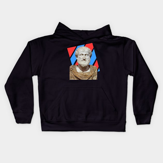 Aristotle Portrait With Red Blue Rectangle Kids Hoodie by isstgeschichte